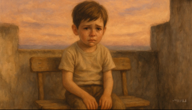 Niño llorando en la azotea en Acapulco