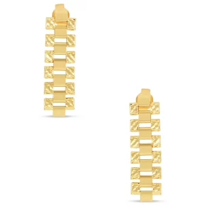 Aretes Rolex Oro Amarillo 10K 8Mm 6 Eslabones